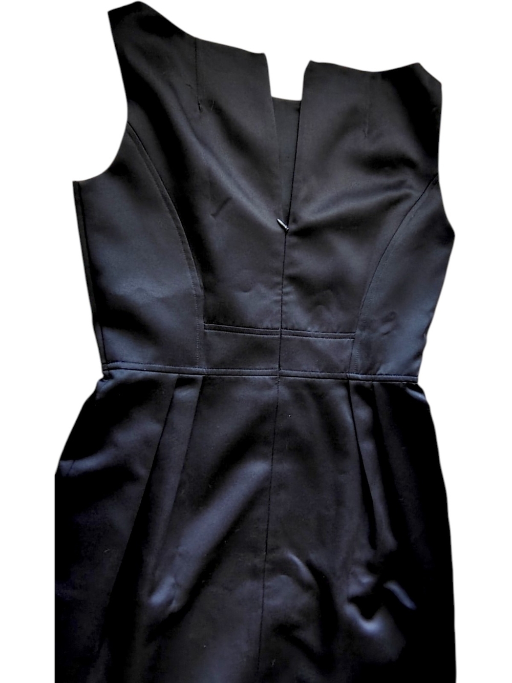Satin Black Sleeveless Mini Dress - Picture 9 of 9